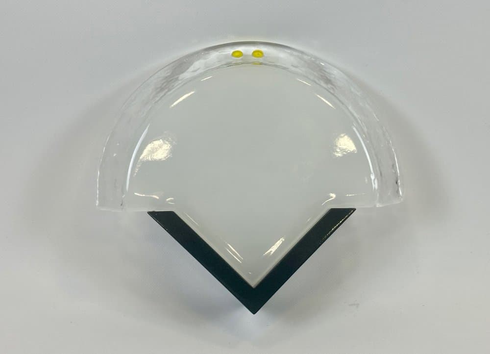 zestaw trzech kinkietów, szkło murano multikolor, metal czarny, Leucos, Włochy, lata 80. - 154001