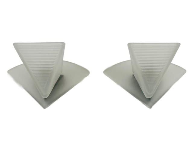 Para kinkietów Alox, Ivory White, Murano szkło opalowe, Włochy, lata 80. - WYMIARY