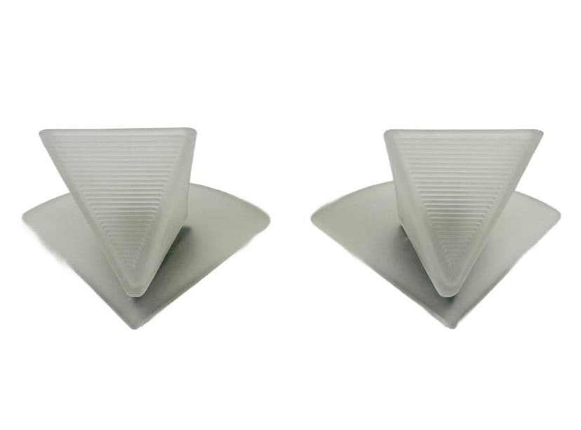 Para kinkietów Alox, Ivory White, Murano szkło opalowe, Włochy, lata 80.