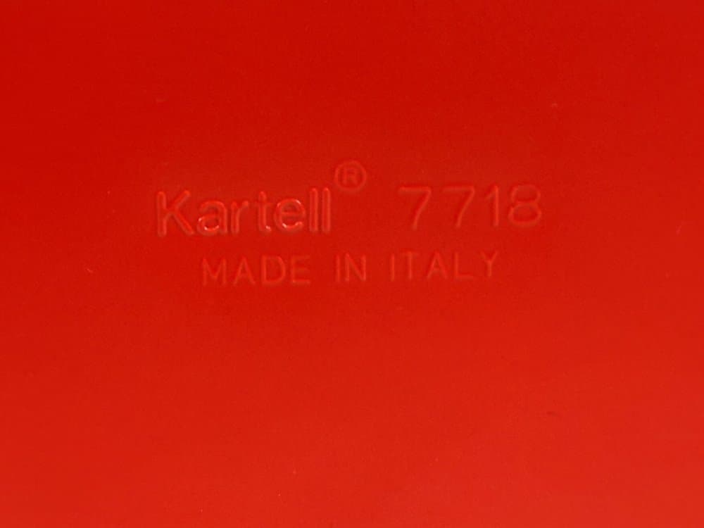 Półka ścienna 7718, czerwona, plastik, proj. A. Castelli Ferrieri, Kartell, Włochy, lata 70. - 154082
