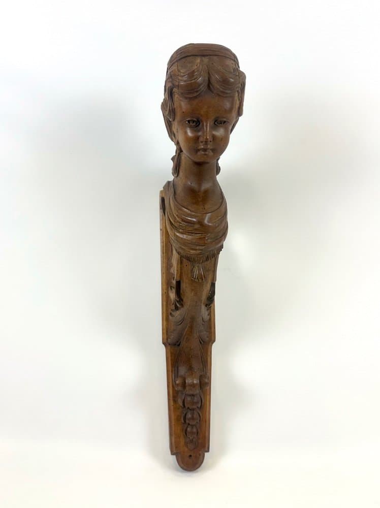 Rzeźba kariatydy, brązowy, orzech, Włochy, XIX w. - 154108