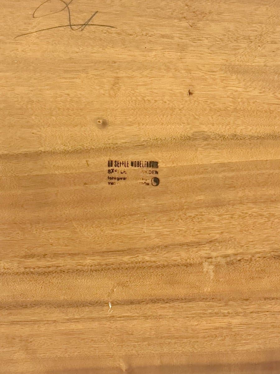 Stolik kawowy, kwadratowy, teak brązowy, Szwecja, lata 60. - 154129