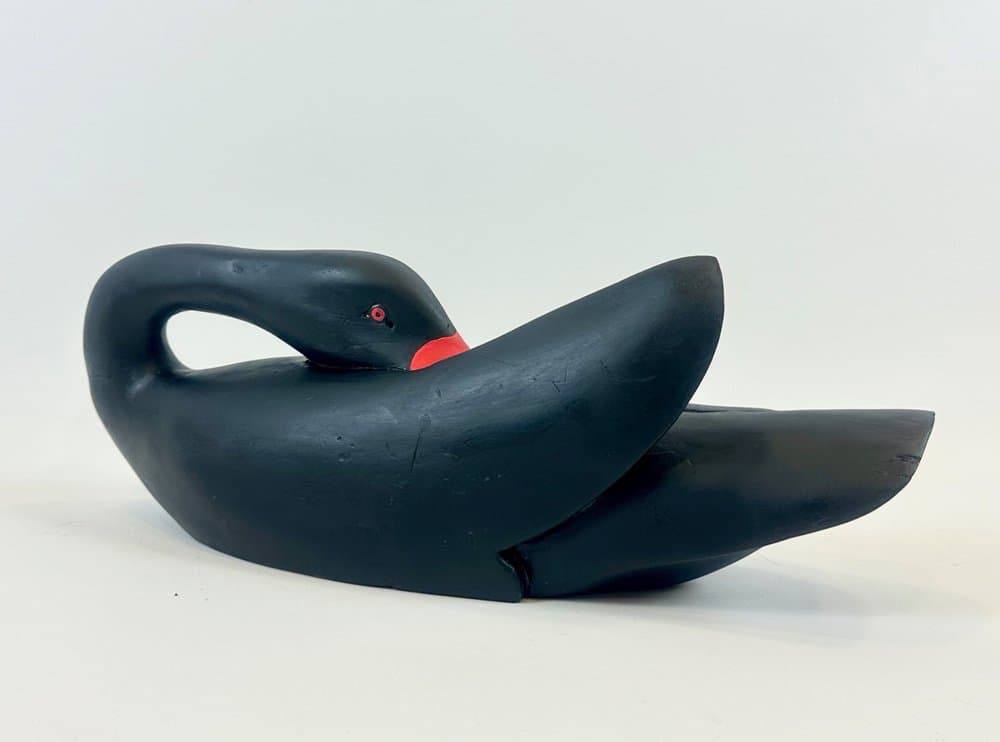Figurka łabędzia, czarny, sapele, XIX w. - 154142