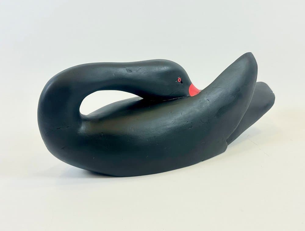 Figurka łabędzia, czarny, sapele, XIX w. - 154147