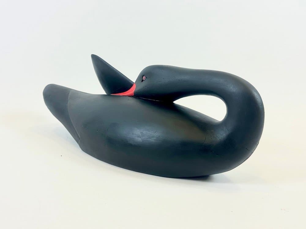 Figurka łabędzia, czarny, sapele, XIX w. - 154152
