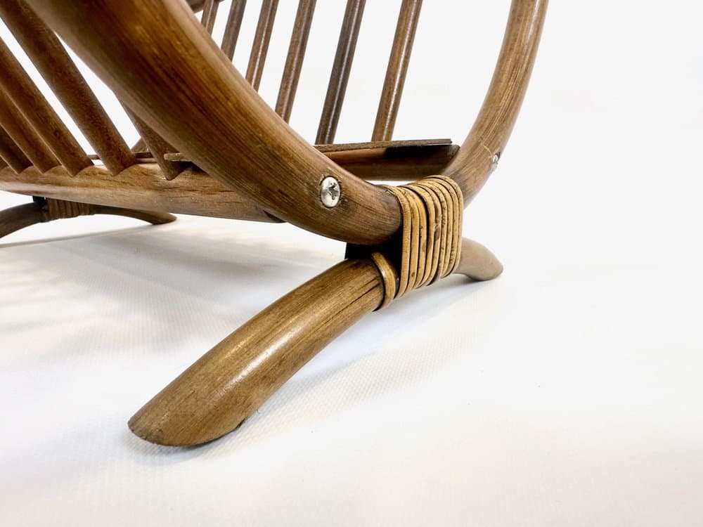 Magazine rack, light brown bamboo, 1960s - 154195