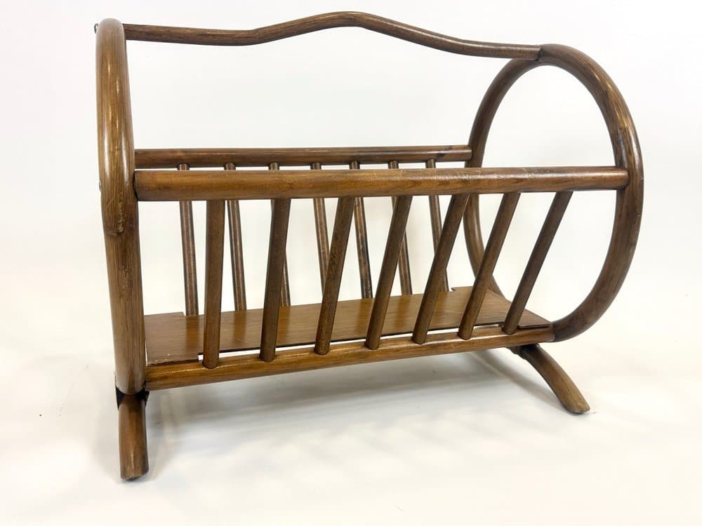 Magazine rack, light brown bamboo, 1960s - 154196