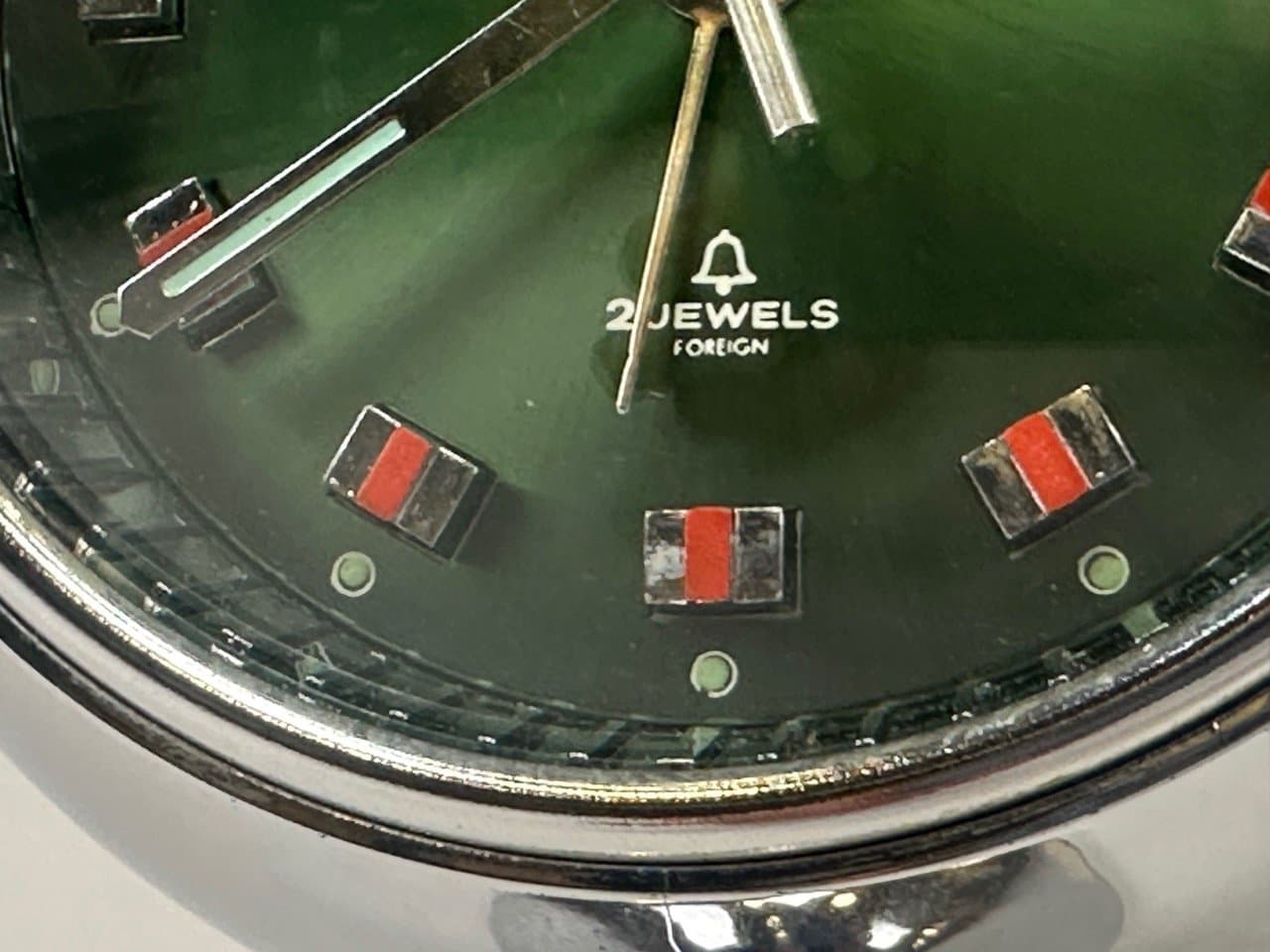 Zegar stołowy Tulip, Space Age, zielony, metal, Japonia, lata 60. - 154314