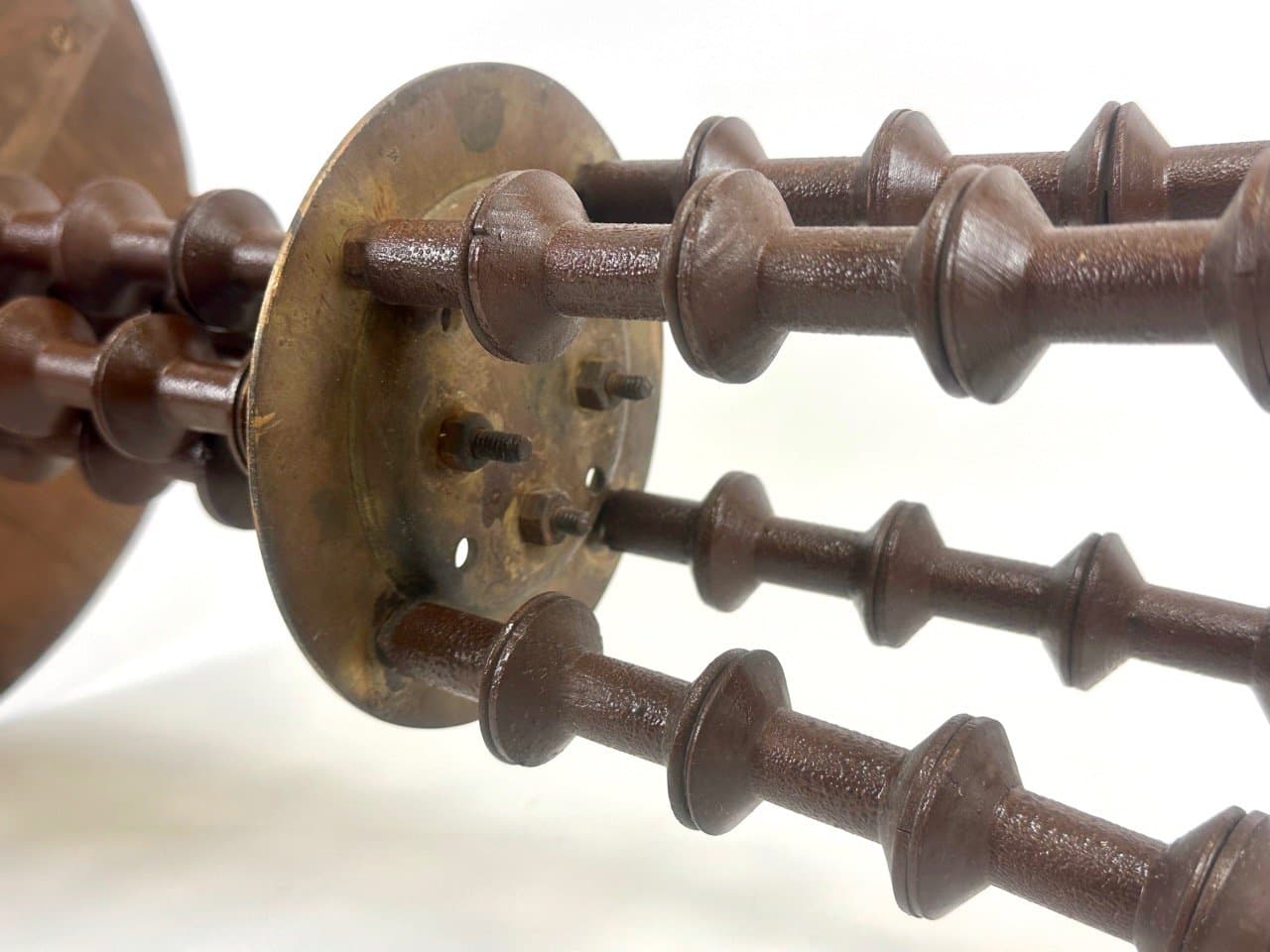 Stolik boczny, Folk Art Victorian, brązowy ciemny, drewno, mosiądz, Stany Zjednoczone, XIX w. - 154343