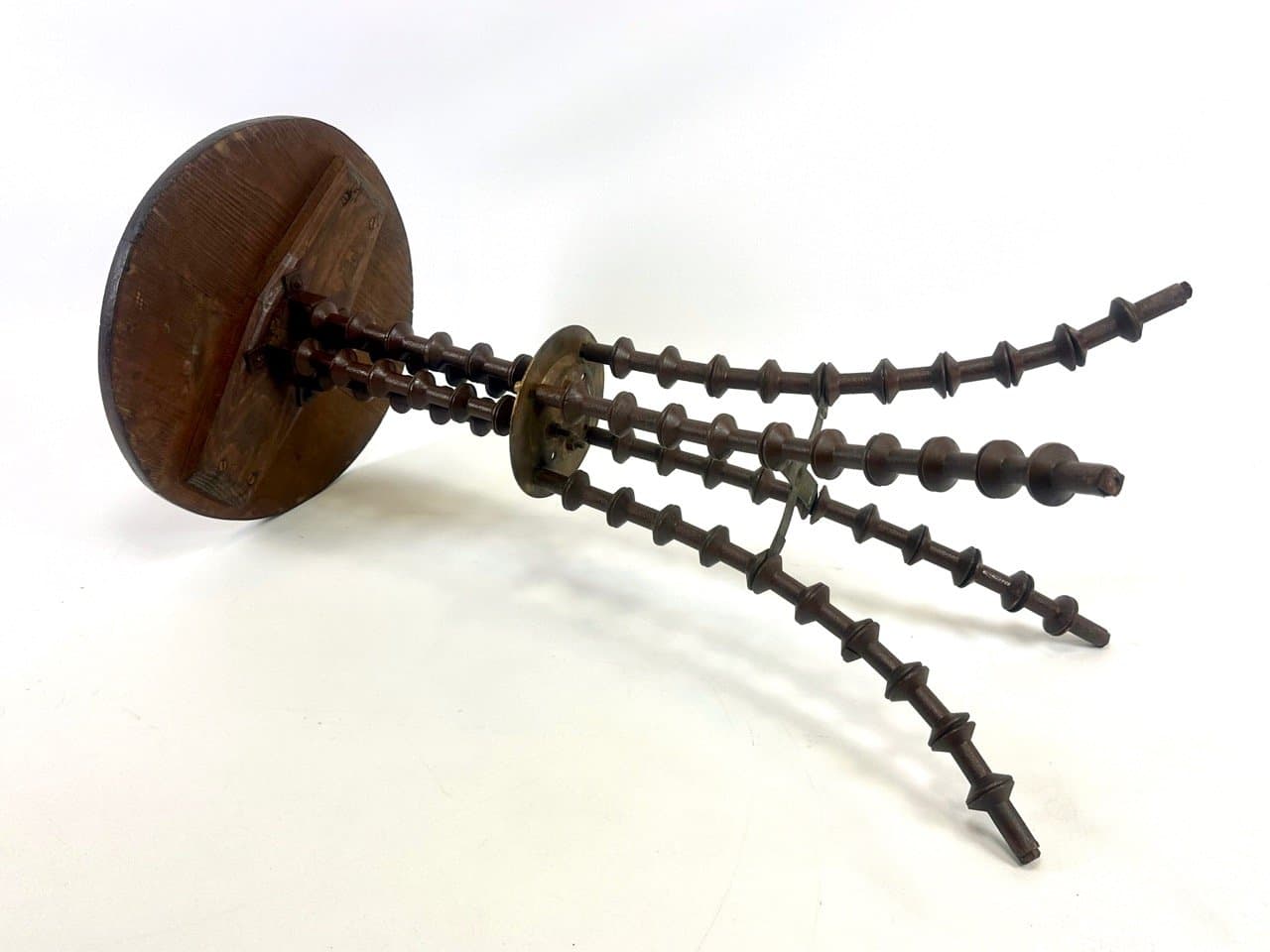 Stolik boczny, Folk Art Victorian, brązowy ciemny, drewno, mosiądz, Stany Zjednoczone, XIX w. - 154344