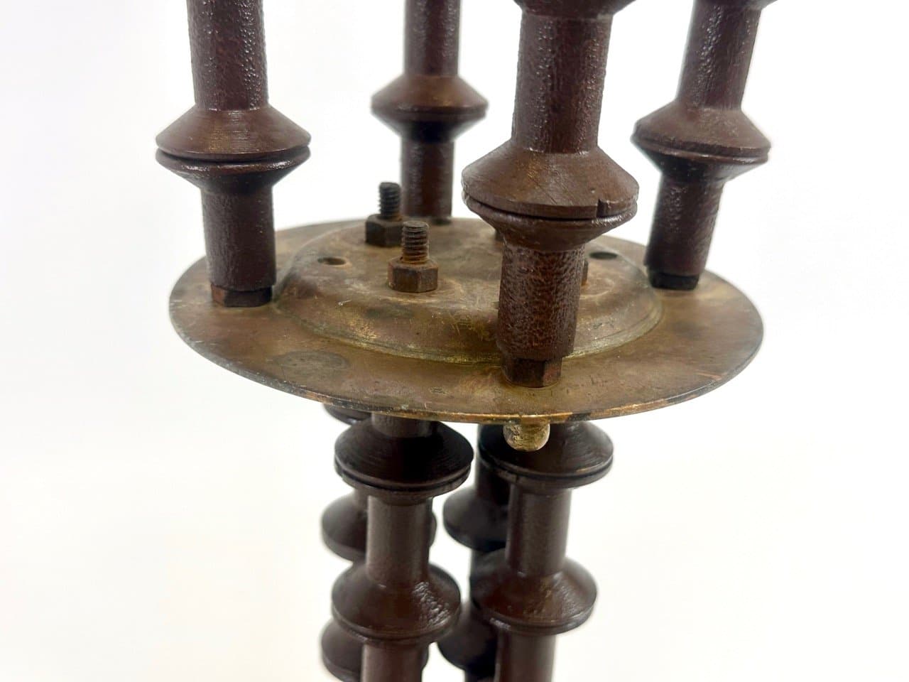 Stolik boczny, Folk Art Victorian, brązowy ciemny, drewno, mosiądz, Stany Zjednoczone, XIX w. - 154341