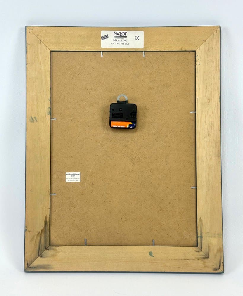 Zegar ścienny, multikolor, drewno, papier, Niemcy, lata 90. - 154368