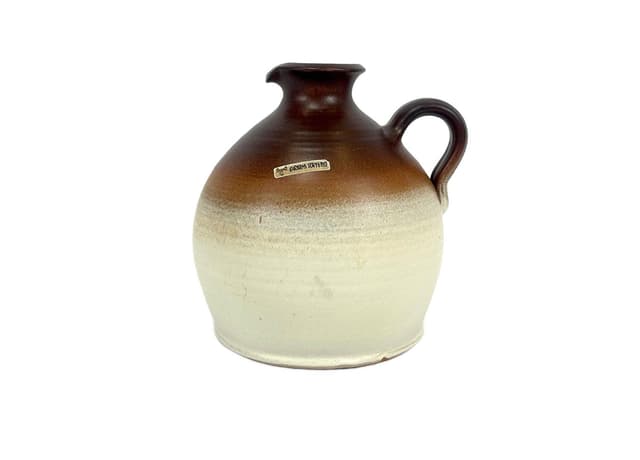 Dzbanek, brązowy jasny, ceramika, Niemcy, lata 50. - WYMIARY