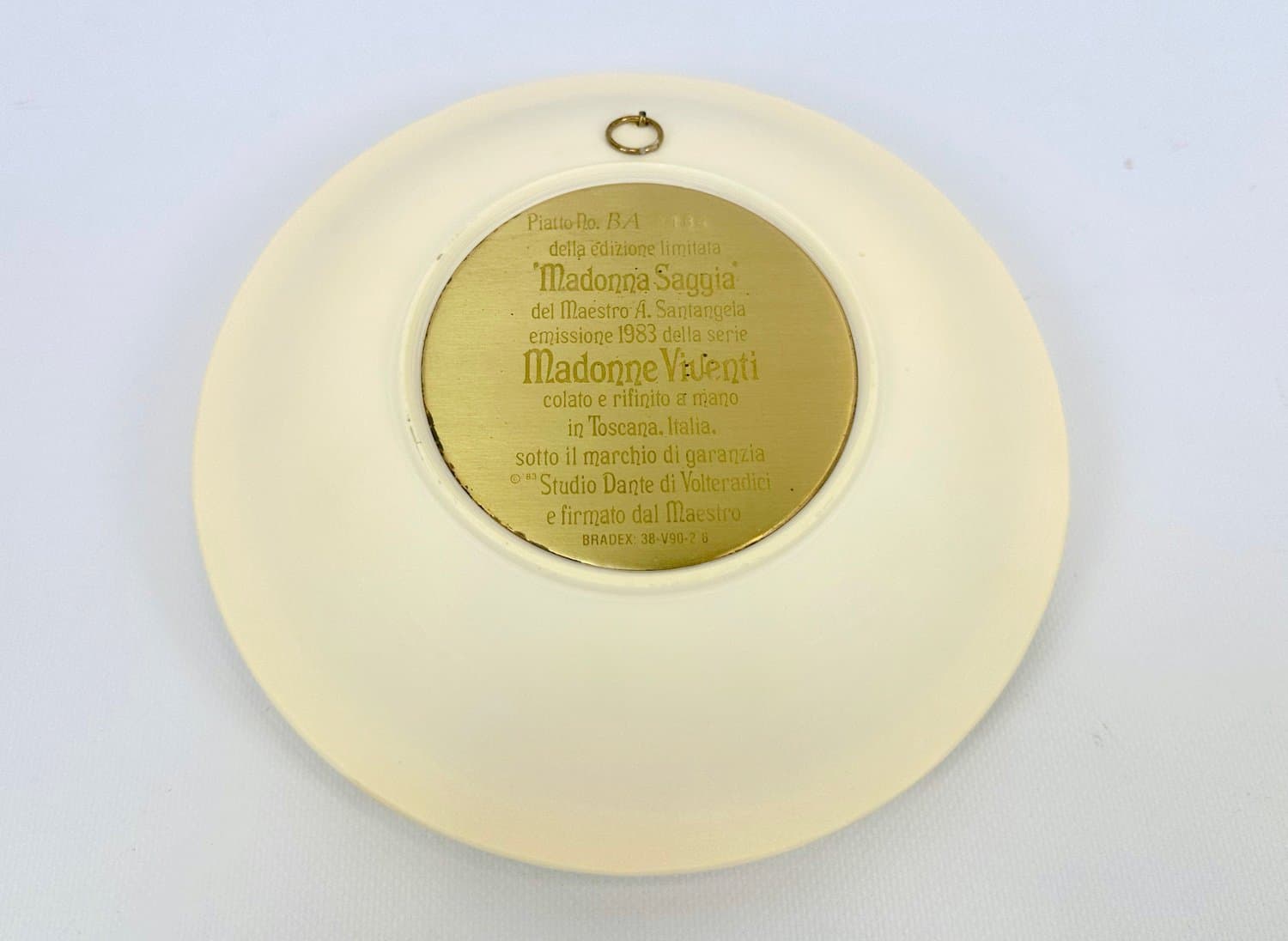 Patera ścienna, alabaster kość słoniowa, proj. A. Santangela, Włochy, lata 70. - 154453