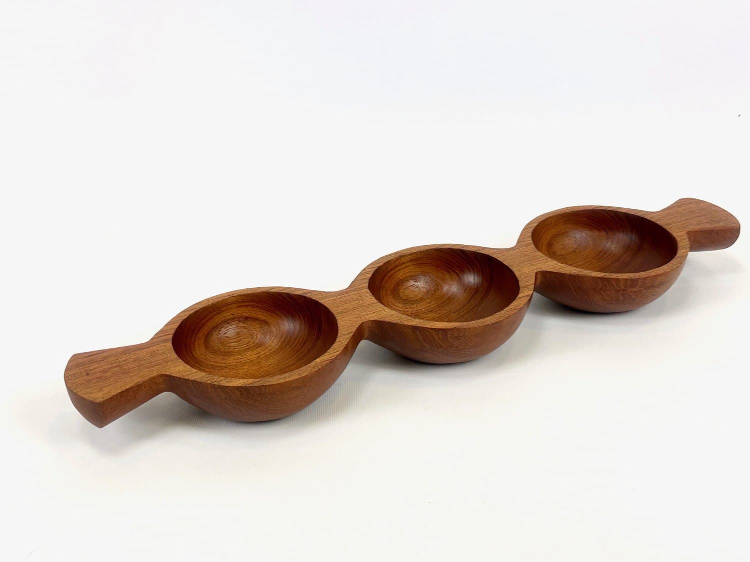 Miska przekąskowa dzielona, brązowy, teak, Dania, lata 70. - 154482