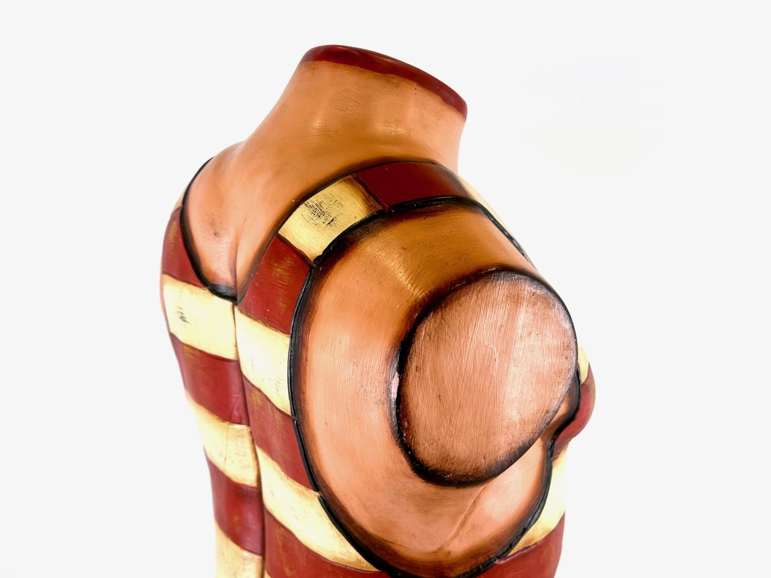 Manekin torsu Coney Island Mens Swim Club, czerwony, dąb, plastik, USA, lata 60. - 154574