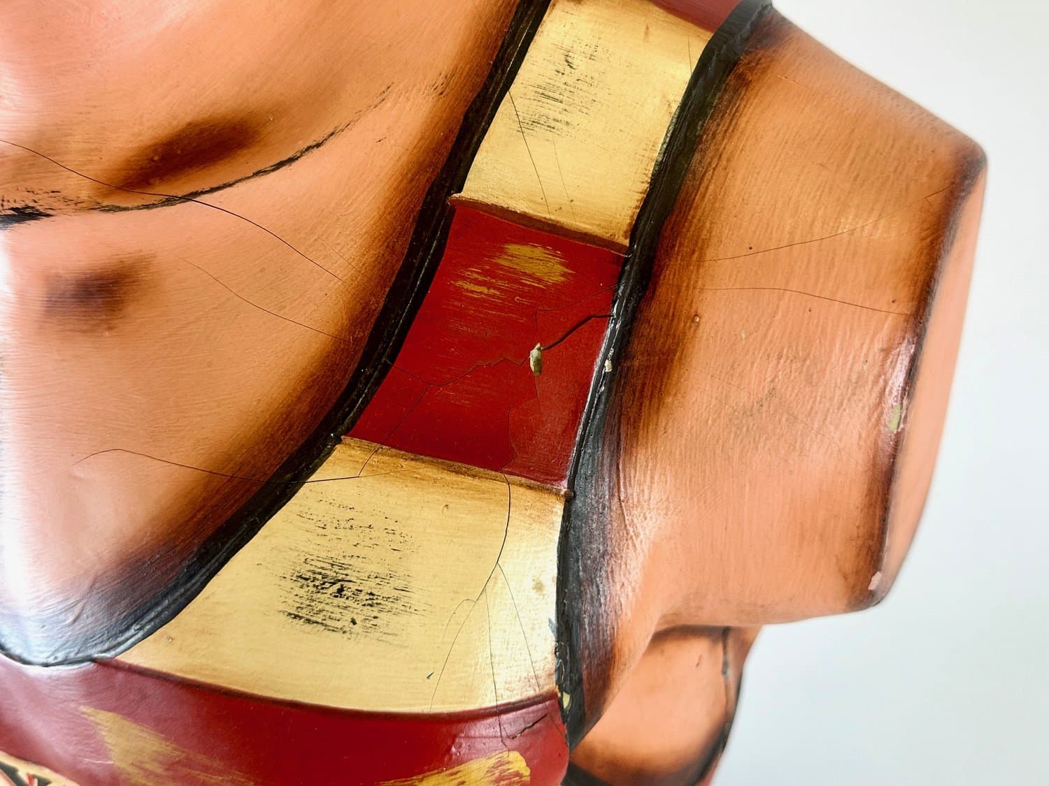 Manekin torsu Coney Island Mens Swim Club, czerwony, dąb, plastik, USA, lata 60. - 154579