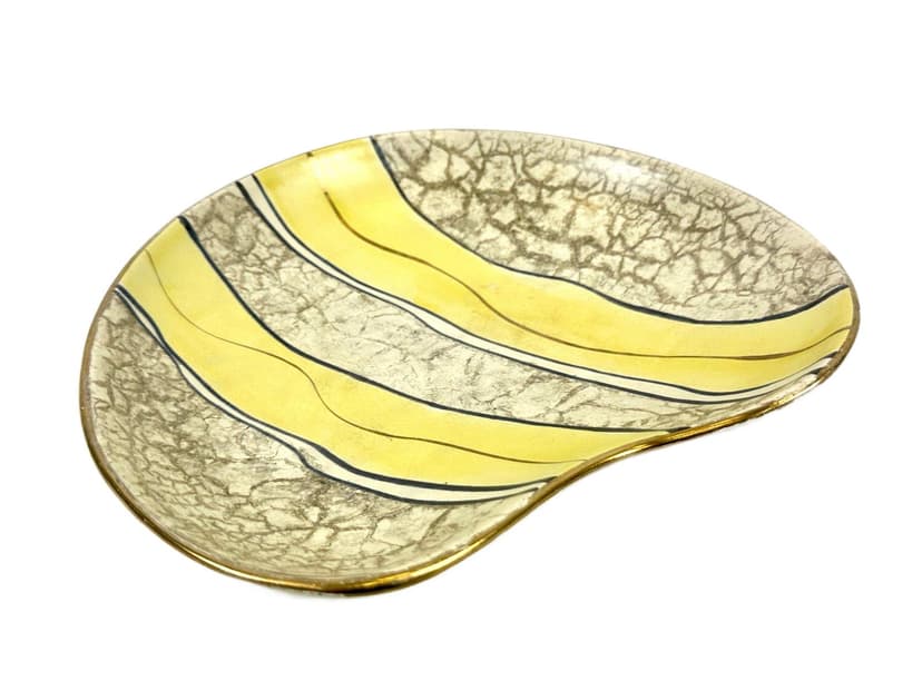 Plate Tosca No 435, multicolor ceramic, Bay Keramik, Germany, 1960s.