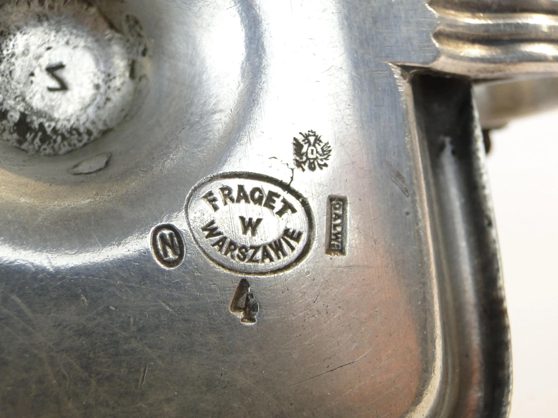 Kaganek bużuarek, srebro platerowane, Fraget, Polska, XIX w. - 9553