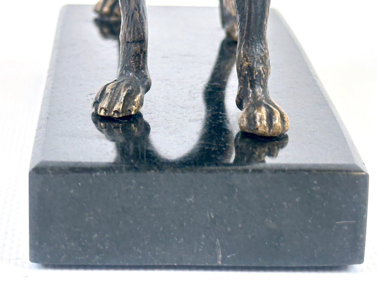 Figurka psa pointera, brąz ciemny, brąz, marmur, Art déco, początek XX w. - 154659