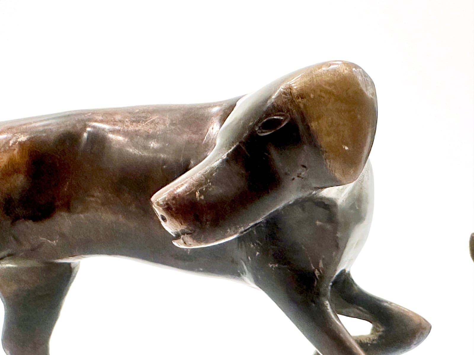 pair of whippet figurines, dark brown bronze, 1960s - 154676