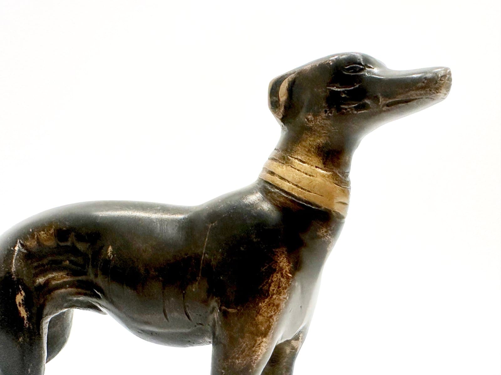 pair of whippet figurines, dark brown bronze, 1960s - 154677