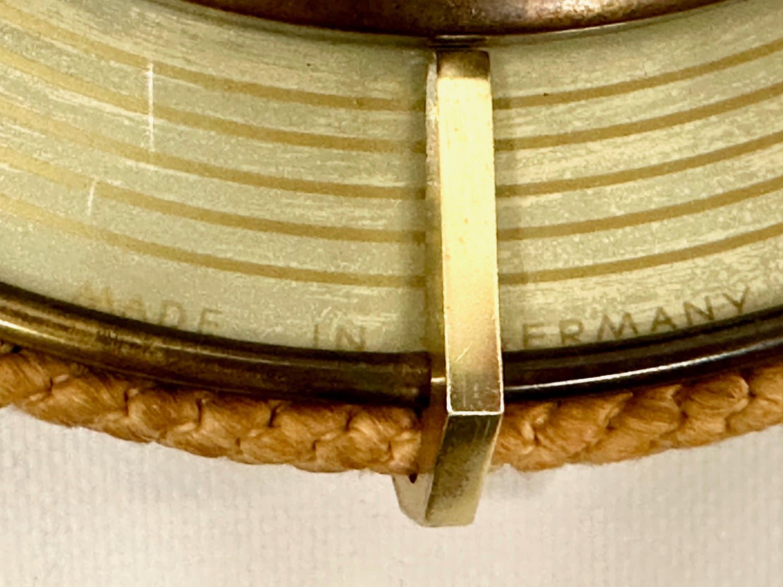 Wall clock, brown, brass, Germany, 1960s. - 154683