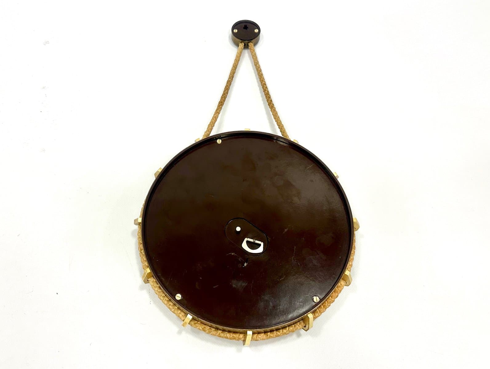 Wall clock, brown, brass, Germany, 1960s. - 154688