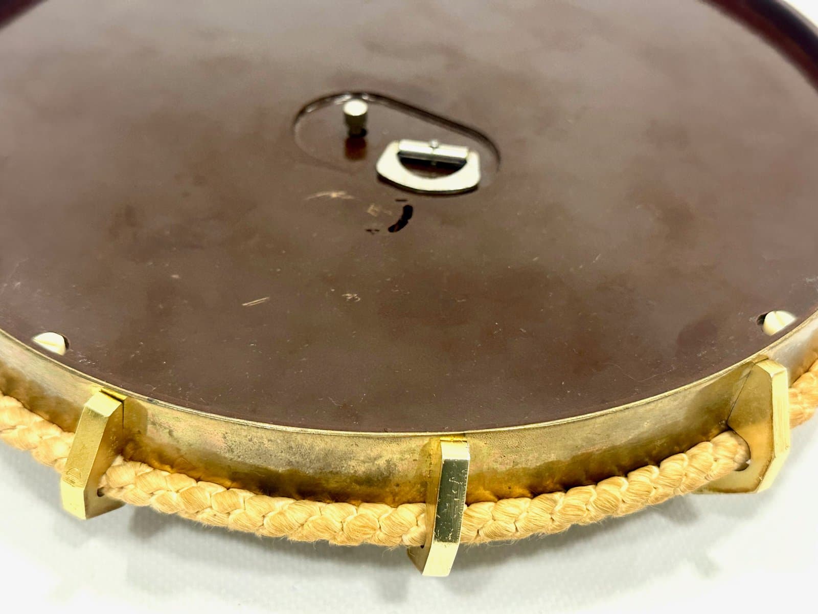 Wall clock, brown, brass, Germany, 1960s. - 154685