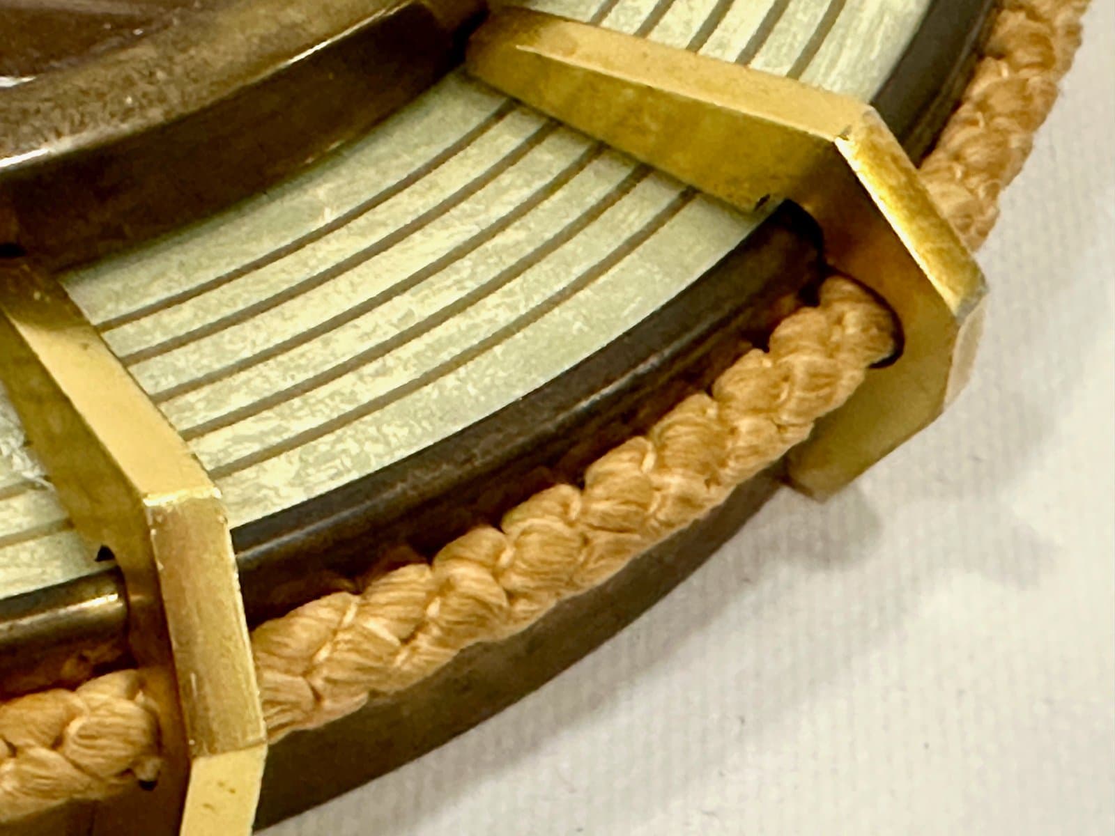 Wall clock, brown, brass, Germany, 1960s. - 154687