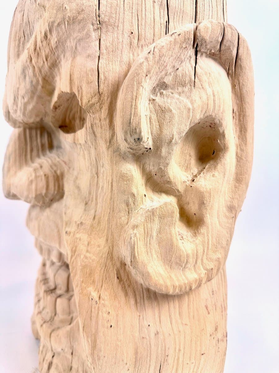 Maska dekoracyjna, folk art, beżowy, drewno, XX w. - 154701