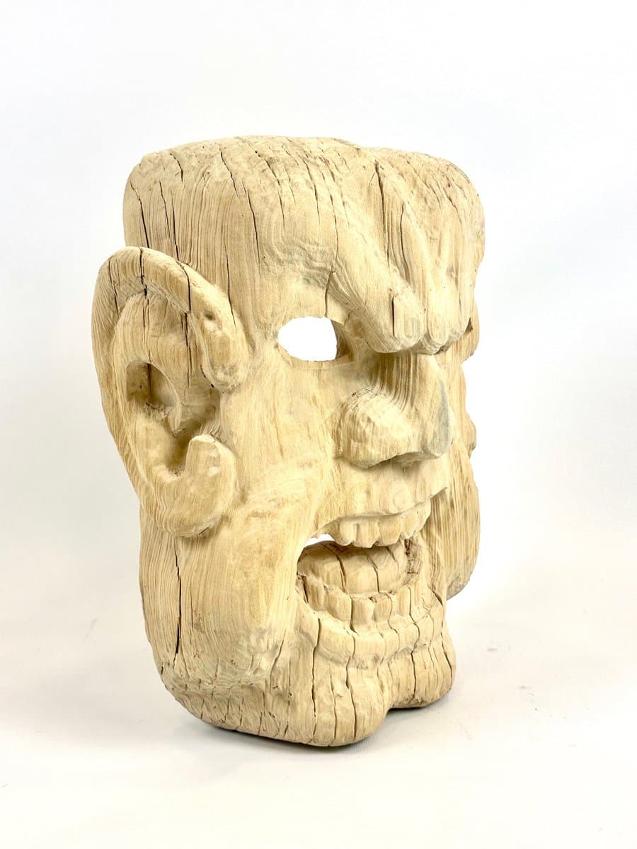 Maska dekoracyjna, folk art, beżowy, drewno, XX w. - 154695