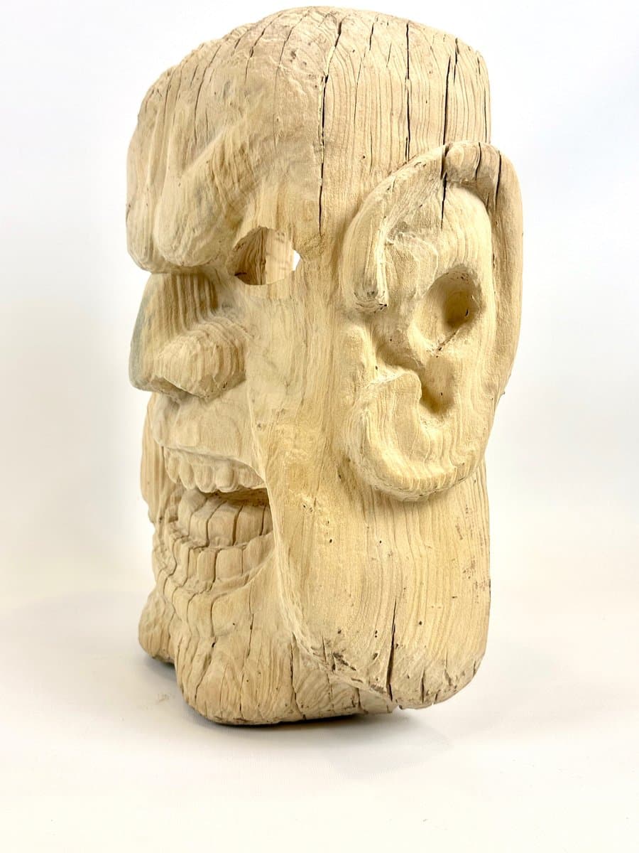 Maska dekoracyjna, folk art, beżowy, drewno, XX w. - 154690