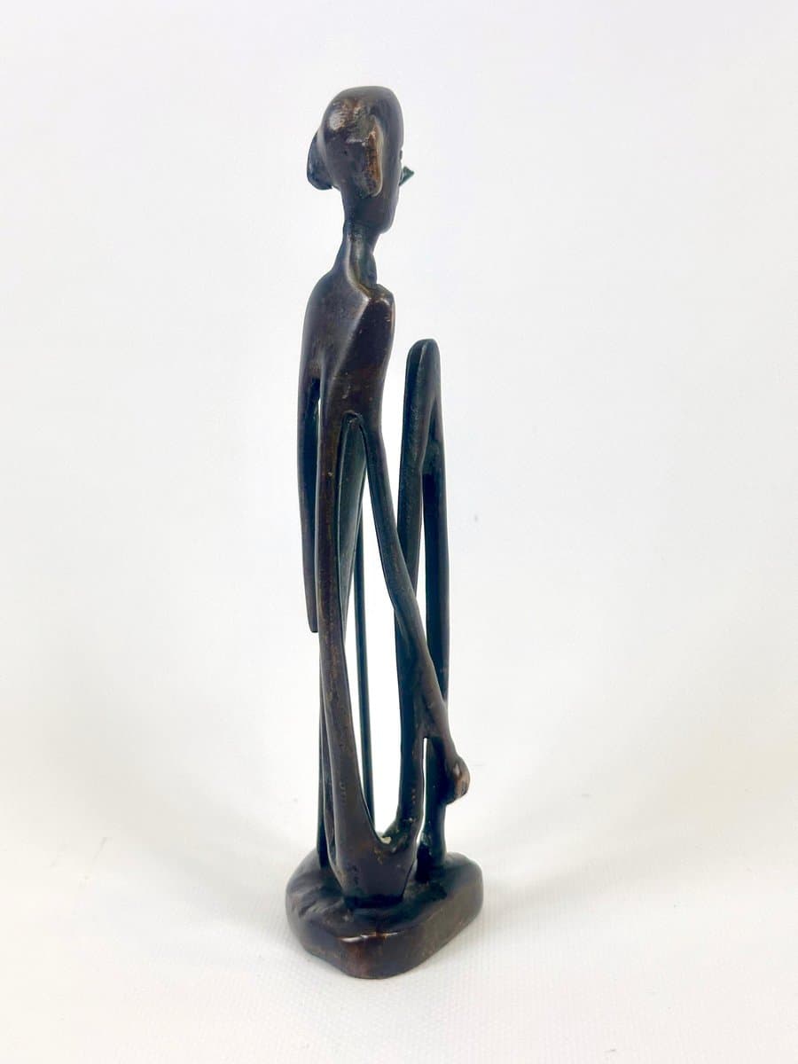 Rzeźba afrykańska, brąz ciemnobrązowy, XIX w. - 154706