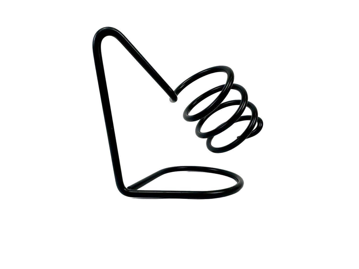 Stojak na wino sprężynowy, stal czarna, lata 70.