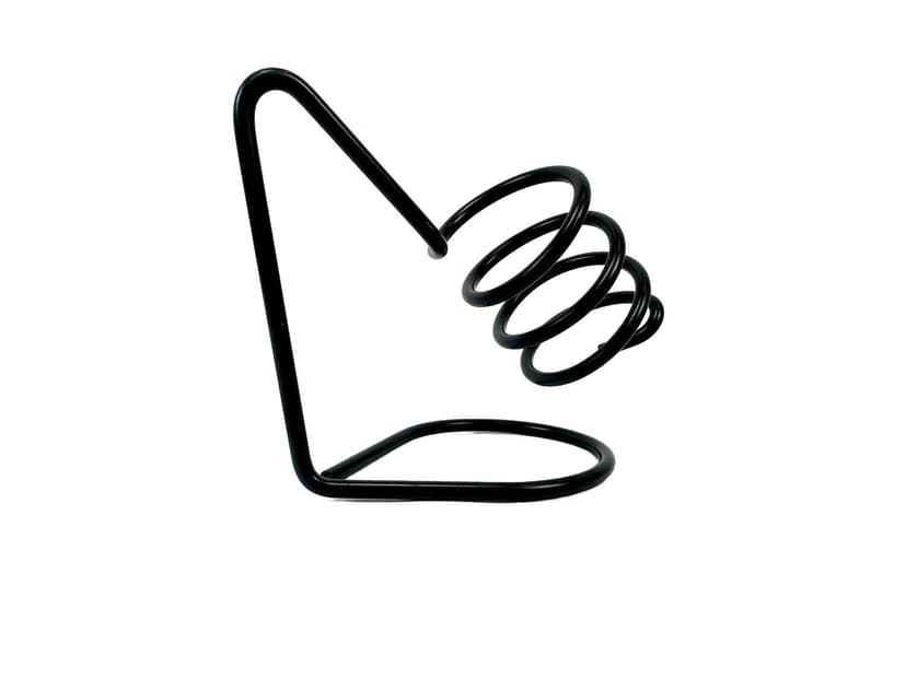 Stojak na wino sprężynowy, stal czarna, lata 70.