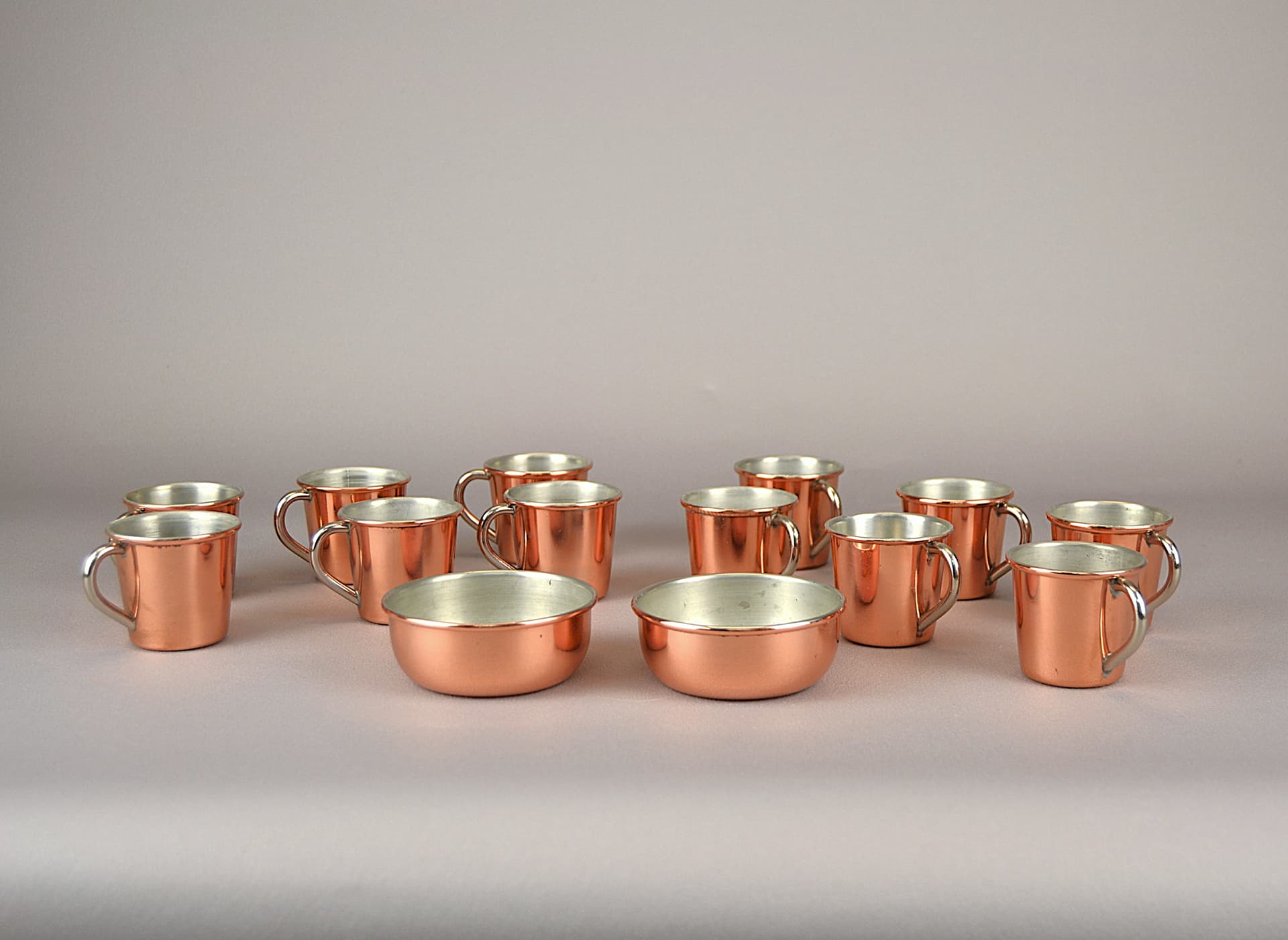 Set of Cups and Bowls, Copper, Sweden, 1970s - 1115