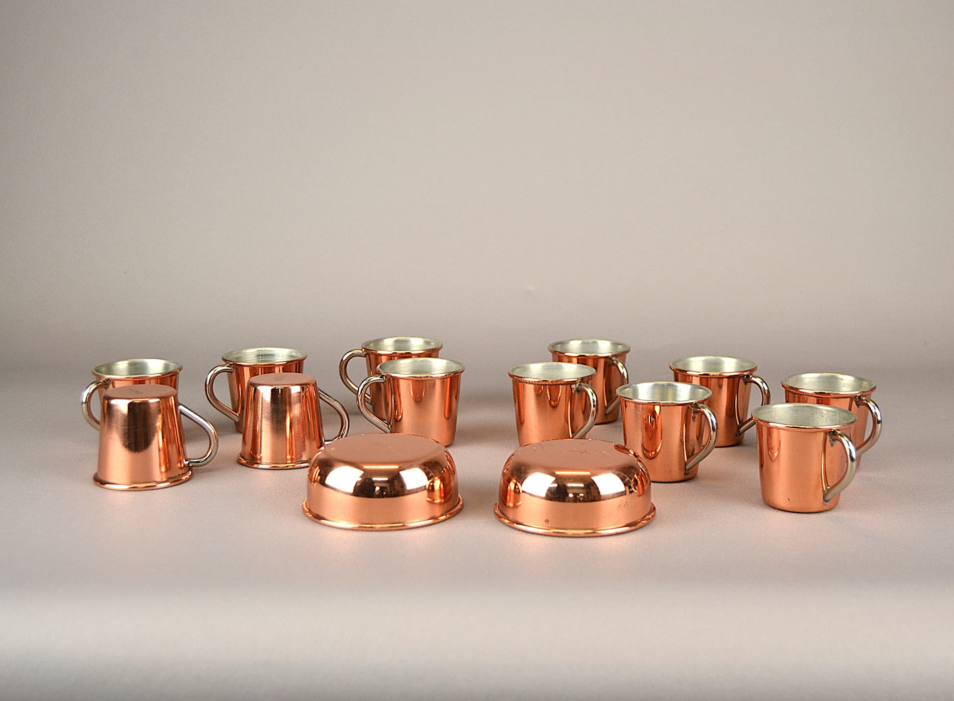 Set of Cups and Bowls, Copper, Sweden, 1970s - 1117