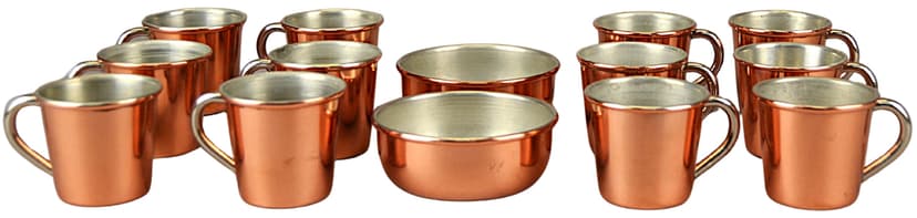 Set of Cups and Bowls, Copper, Sweden, 1970s