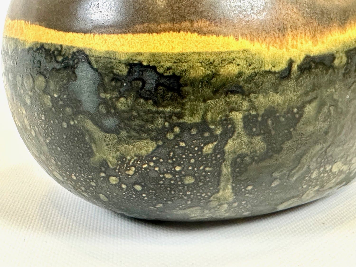 Dzban, zielony, ceramika, proj. E. Fritz-Lindner, Karlsruher Majolika, Niemcy, lata 70. - 154819