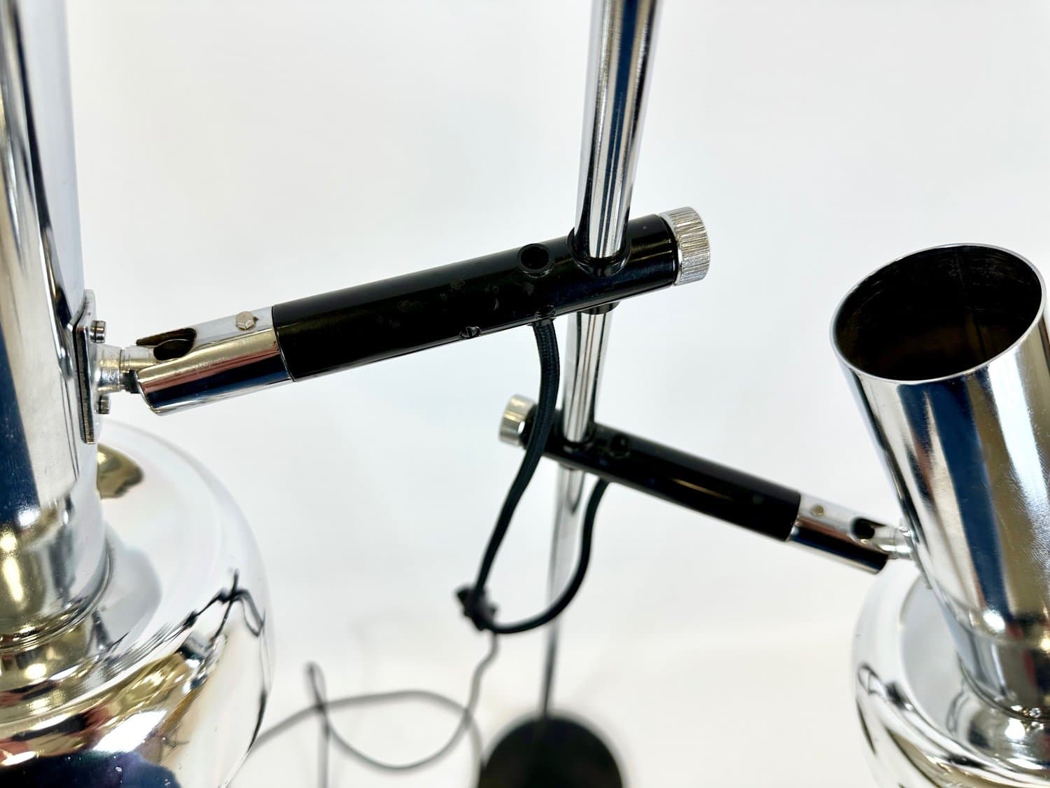 Lampa podłogowa Space Age, aluminium srebrny, stal czarny, Niemcy, lata 70. - 154827