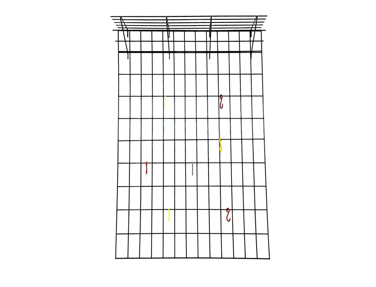 Wall-mounted coat rack with hat shelf, multicolor metal, Germany, 1960s.