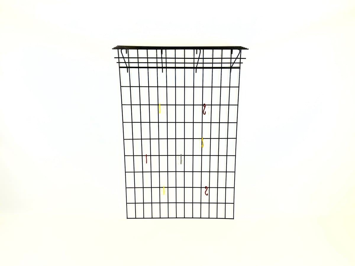 Wall-mounted coat rack with hat shelf, multicolor metal, Germany, 1960s. - 154838