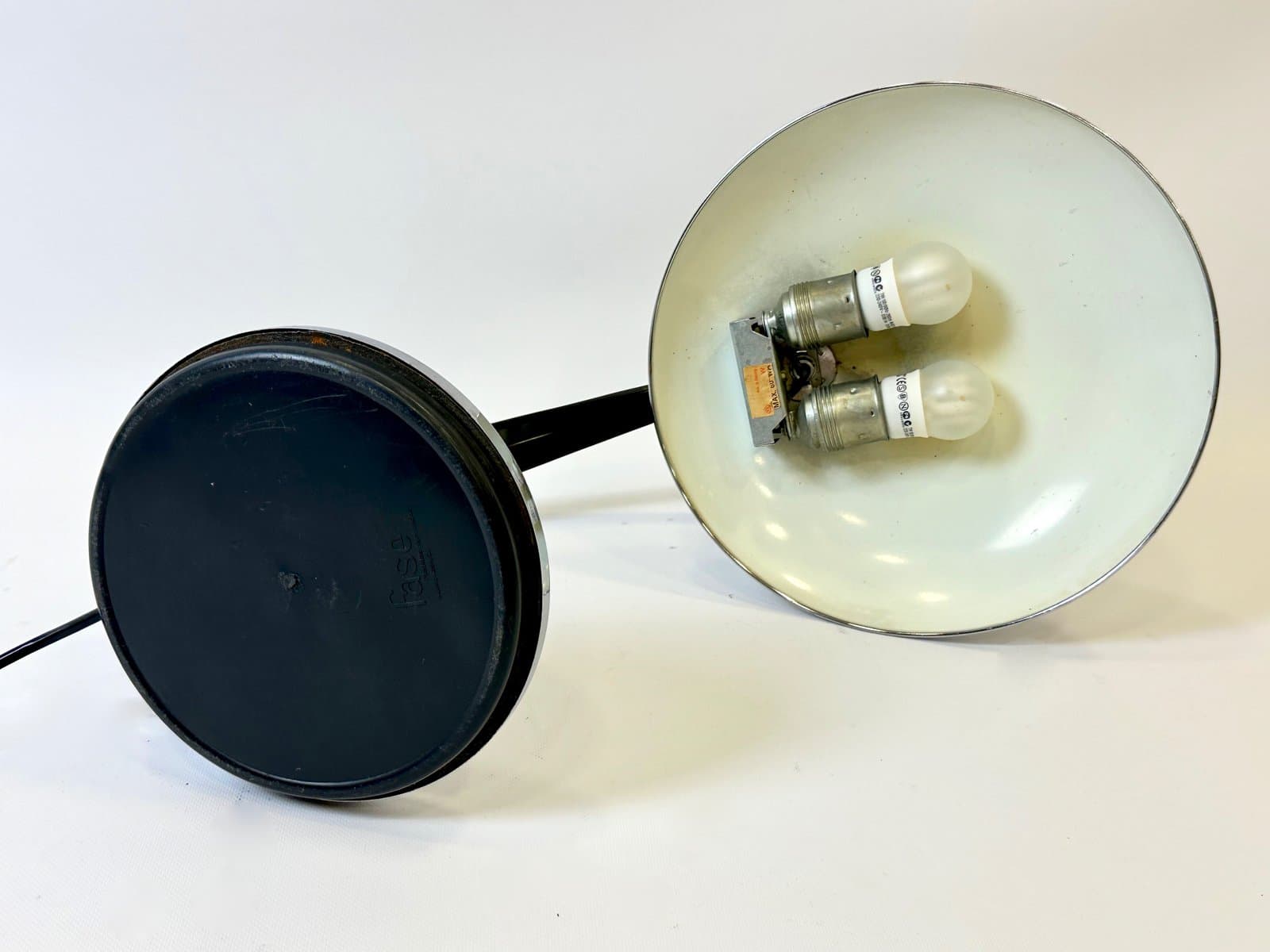 Lampa biurkowa Boomerang 64, czarny, metal, nikiel, Fase, Hiszpania, lata 70. - 154905