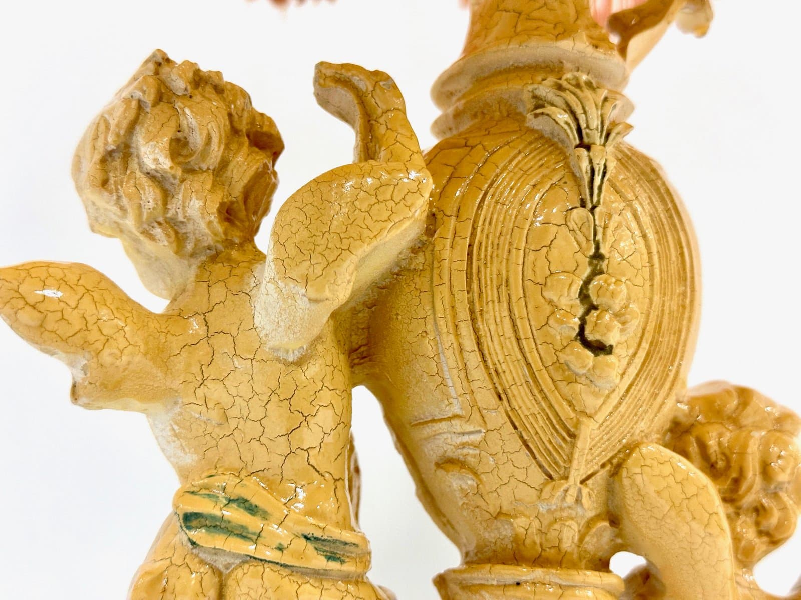 Table Lamp Neo-Classical, yellow, black, by A. Santini, Kalmar, Italy, 1960s. - 154909