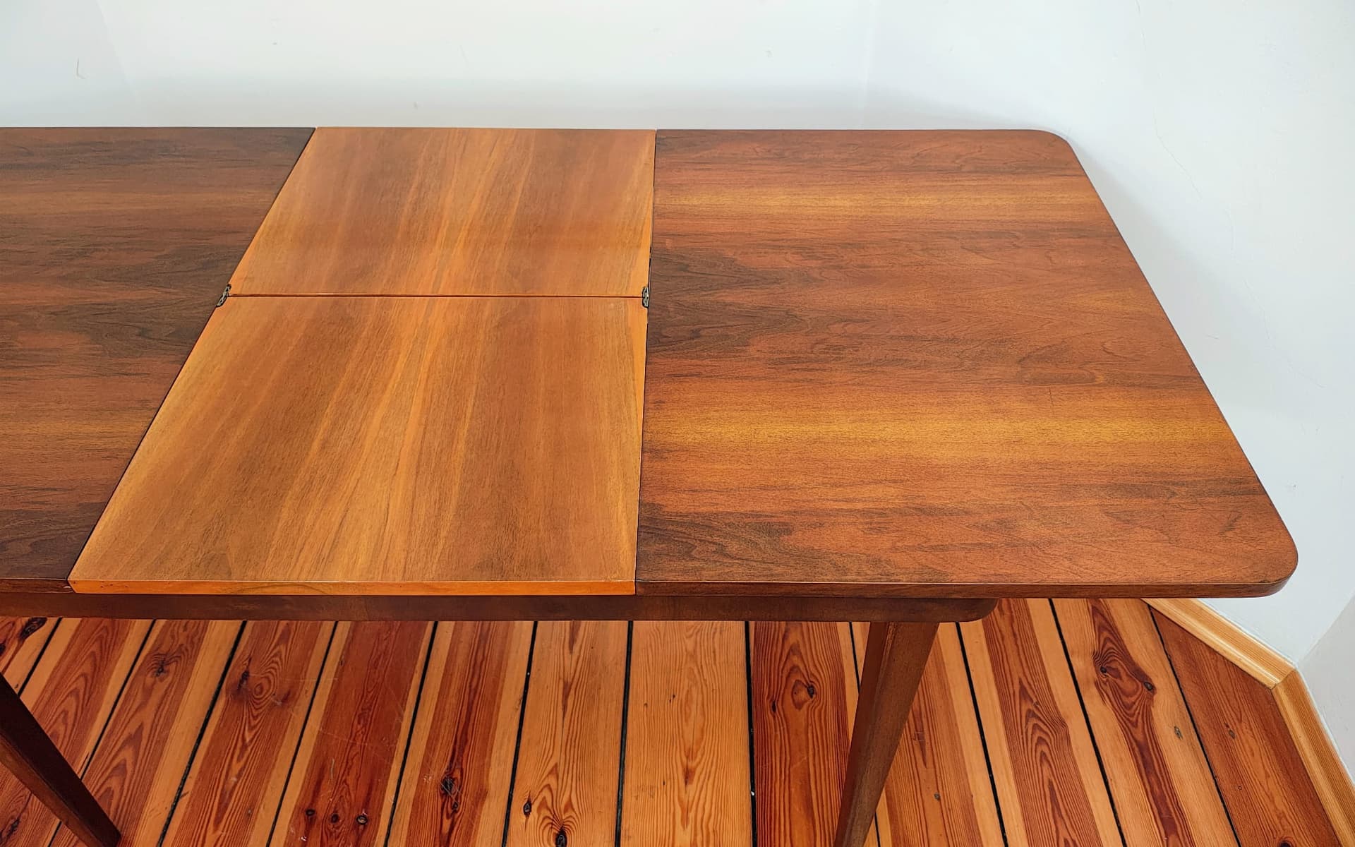 Extendable table, brown walnut, by J. Halabala, Jitona, Czechoslovakia, 1960s. - 136341