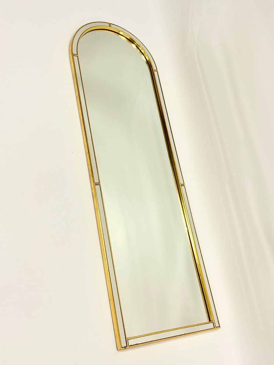 Pair of mirrors, golden brass, glass, Deknudt, Belgium, 1970s. - 154947