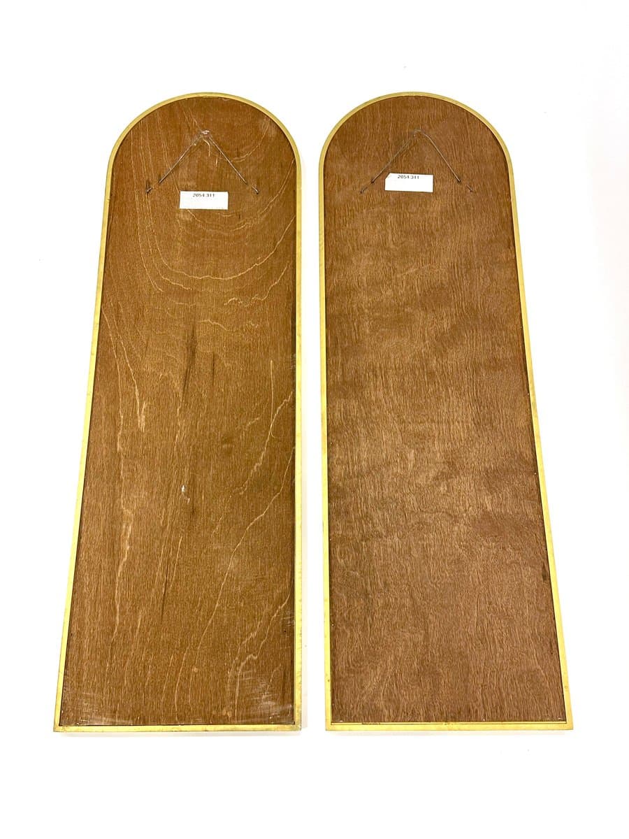 Pair of mirrors, golden brass, glass, Deknudt, Belgium, 1970s. - 154952