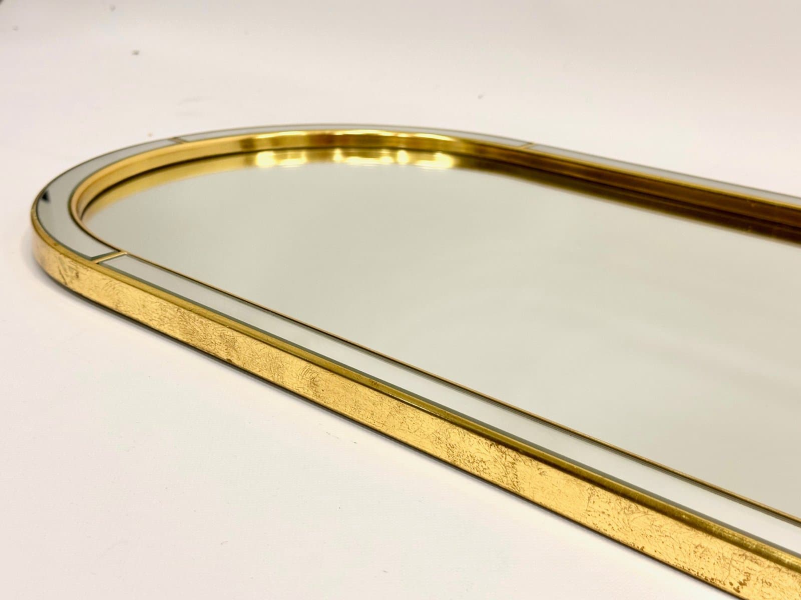 Pair of mirrors, golden brass, glass, Deknudt, Belgium, 1970s. - 154953