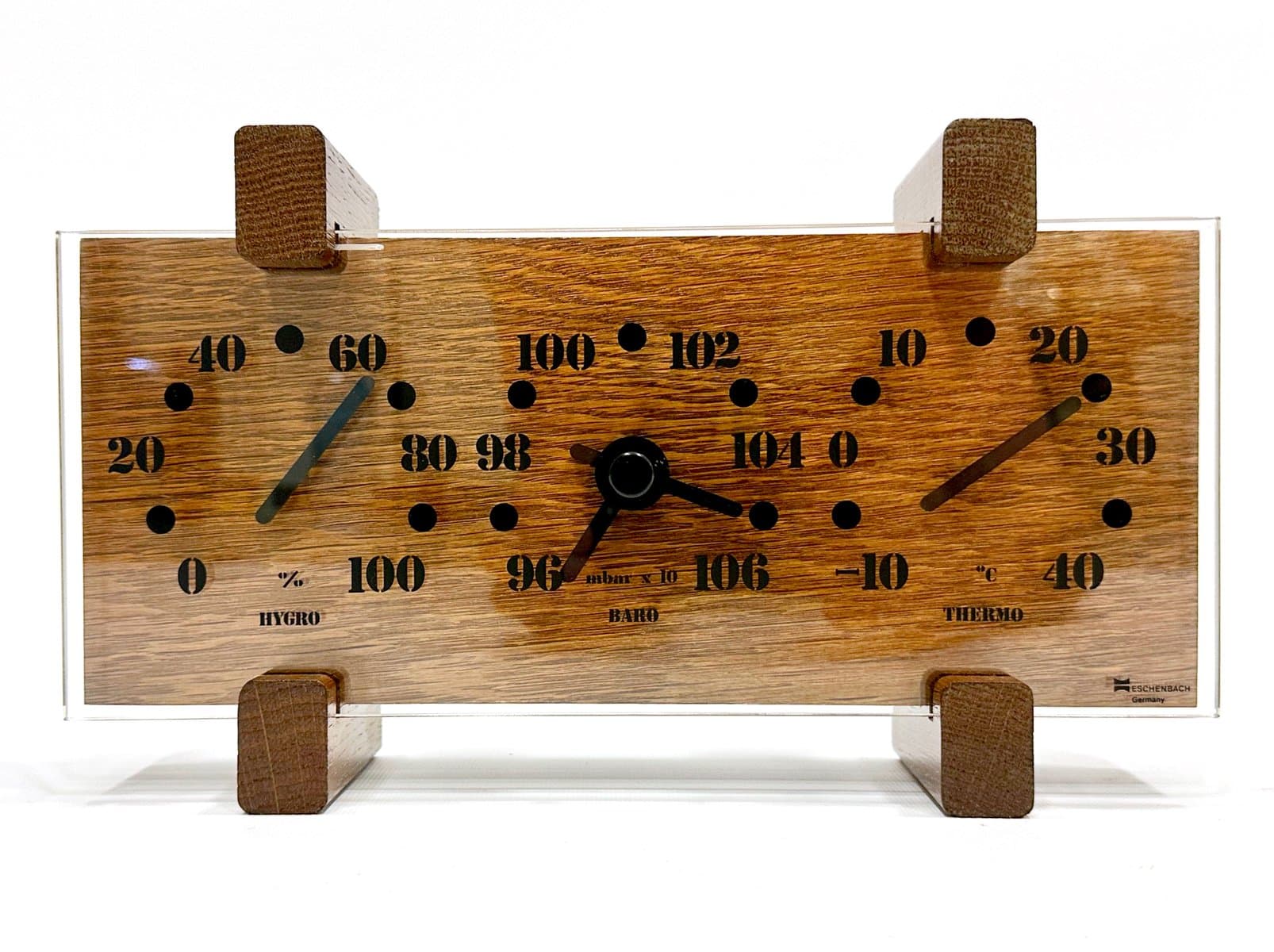 Stacja pogodowa Oco Design, dąb brązowy, akryl, Niemcy, lata 70. - 154979